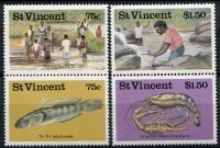 (1986) Mi.Nr. 1008 - 1011 ** (var. 1) - Svatý Vincenc a Grenadiny - rybolov