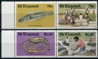 (1986) Mi.Nr. 1008 - 1011 ** (var. 2) - Svatý Vincenc a Grenadiny - rybolov