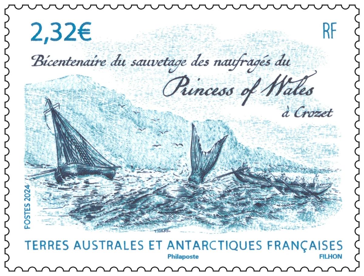 Post France (2024) MiNr. ** - Francouzská Antarktida - Potopení princezny z Walesu