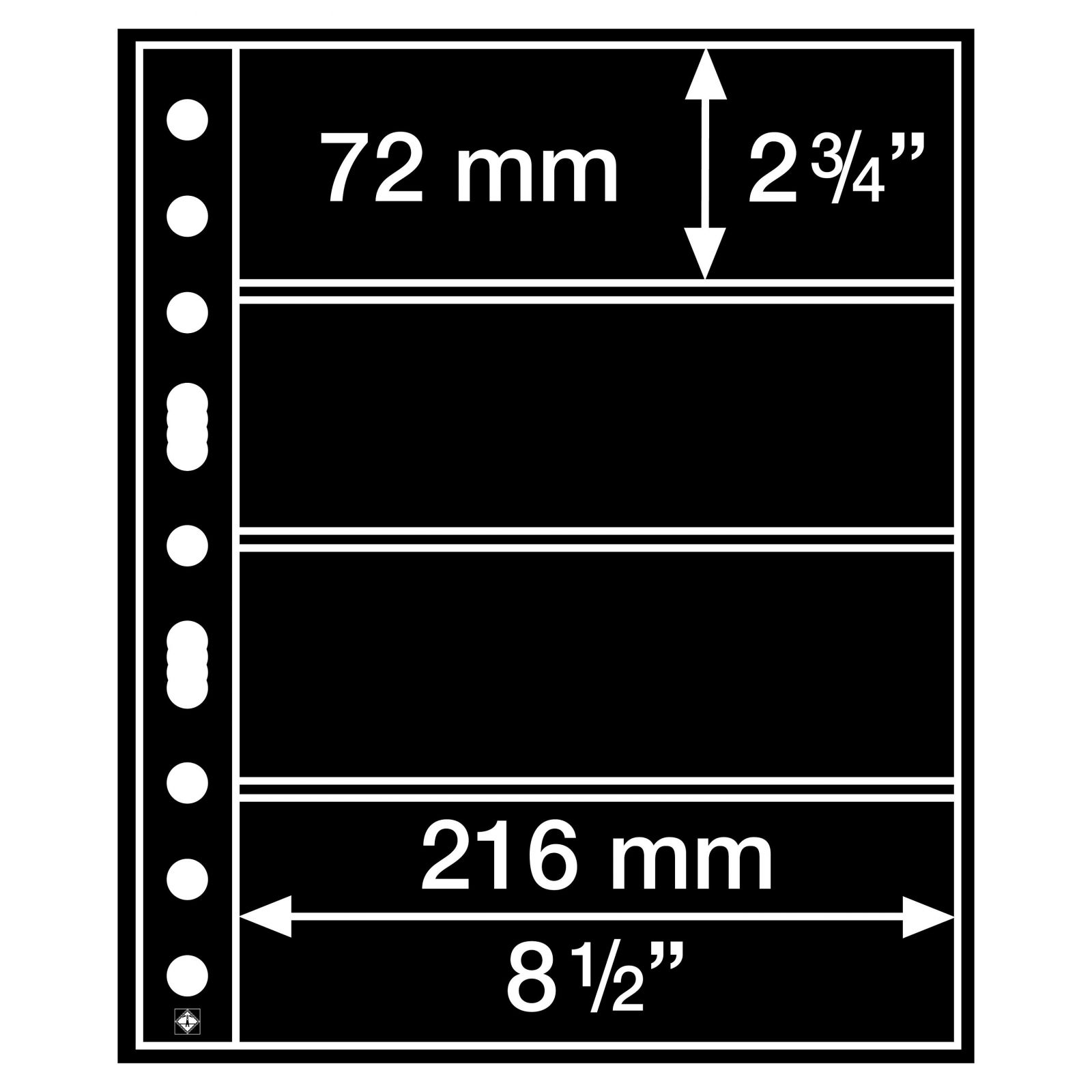 Leuchtturm GRANDE listy 4S - černé (bal. 5 ks)