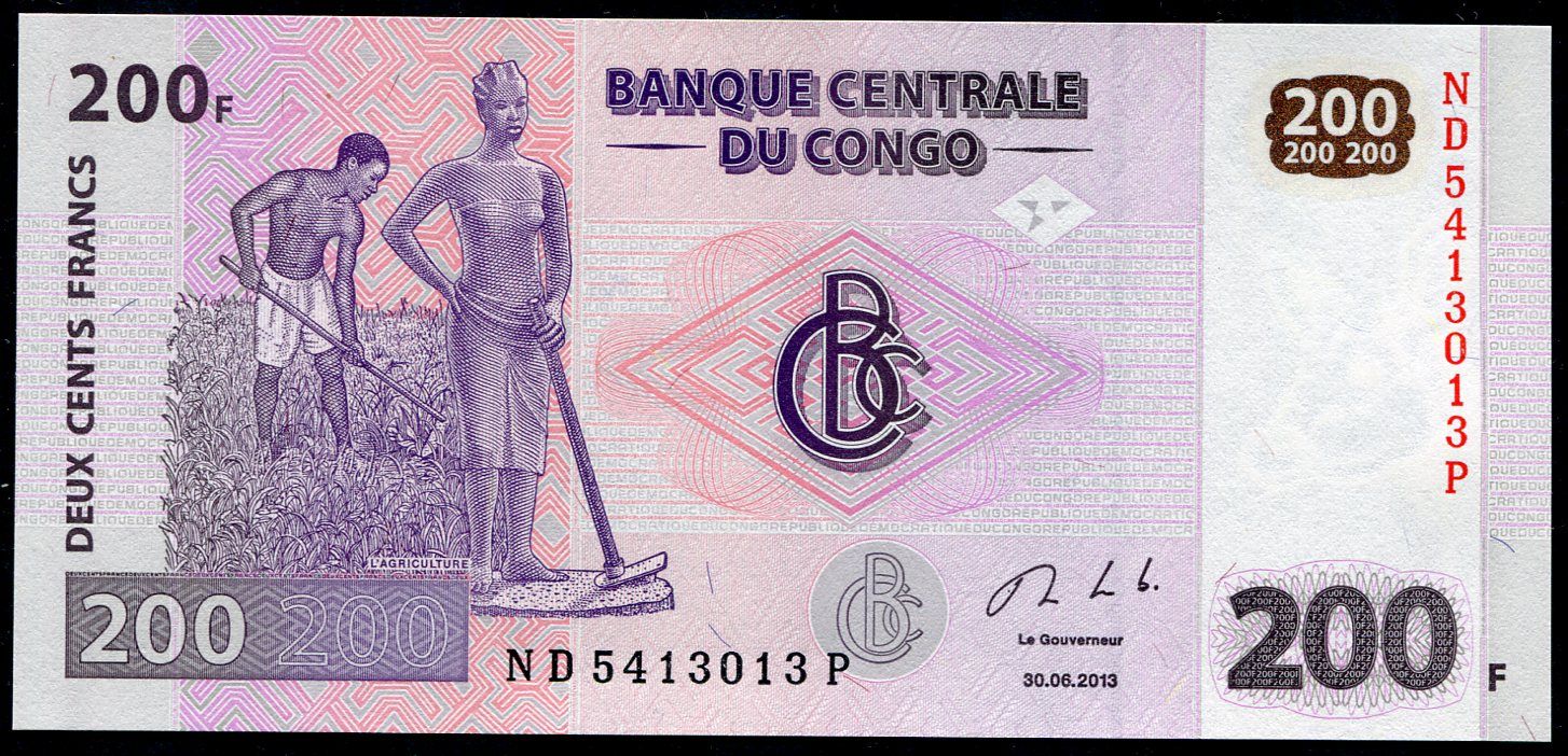 Kongo - (P 99b) 200 FRANCS (2013) - UNC