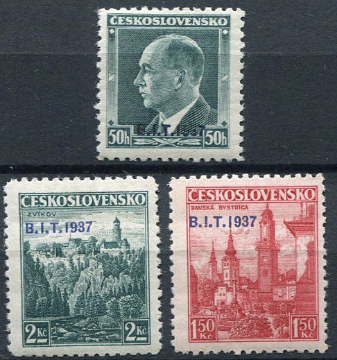 (1937) č. 326 - 328 ** - Československo - přetisk B.I.T.