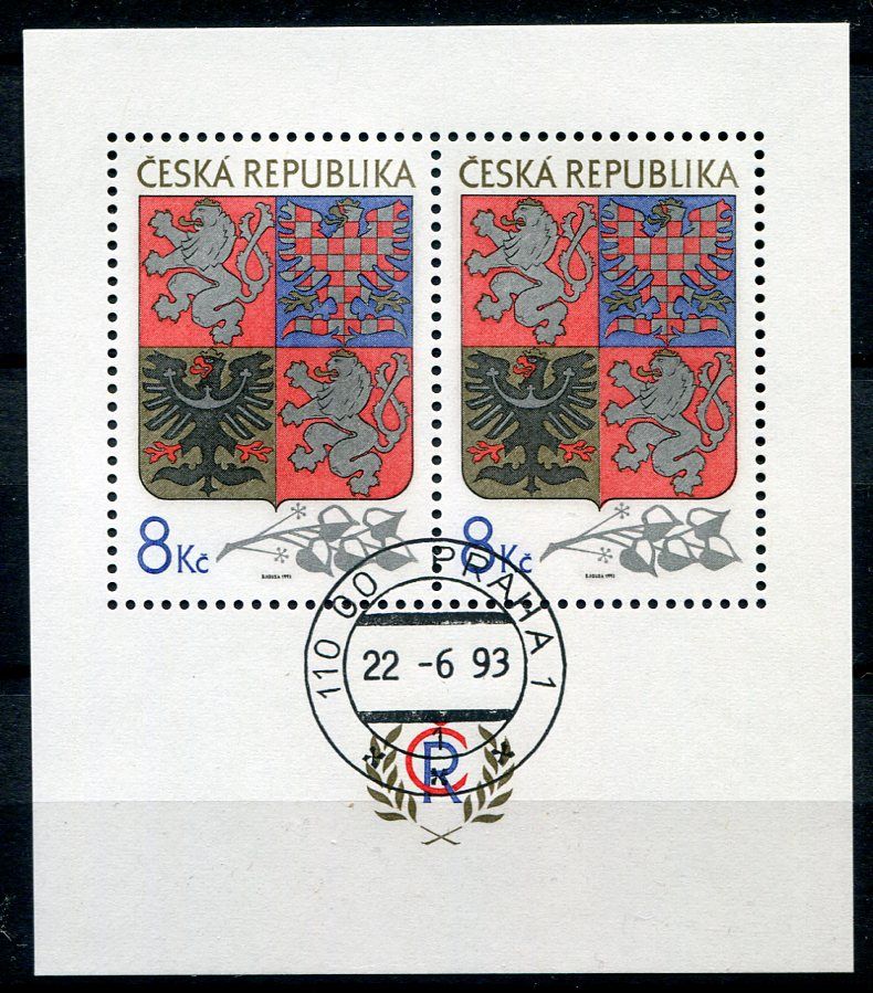 (1993) č. A 10 - O - Česká republika - aršík Velký znak neurčená tisková deska
