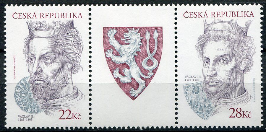 Česká pošta (2006) č. 479 - 480 ** S - Česká republika - Dědiční králové z rodu Přemyslovců