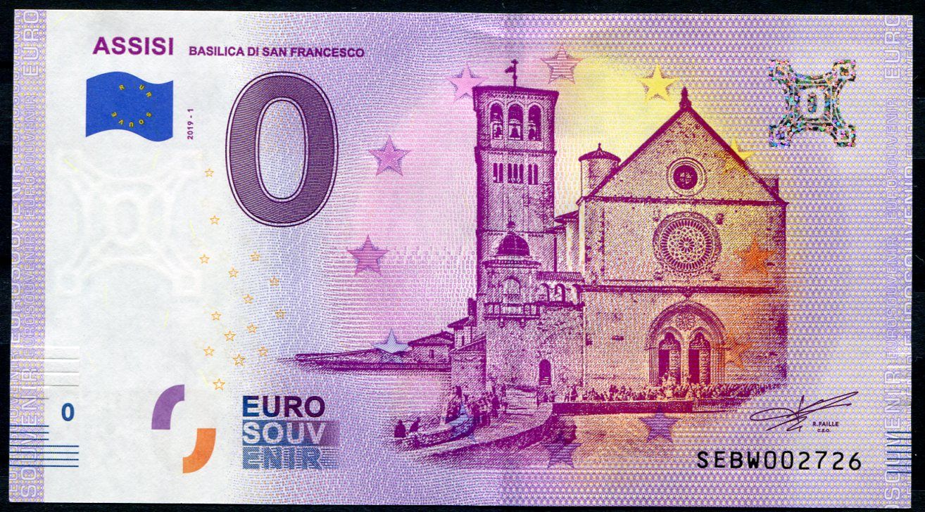 (2019-1) Itálie - ASSISI - bazilika sv. Františka - € 0,- pamětní suvenýr