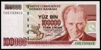 100x Turecko - (P206) 100 000 Lir 1970 (1997) - UNC
