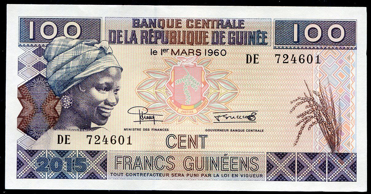 Guinea (P A47a) 100 FRANCS (2015) - UNC