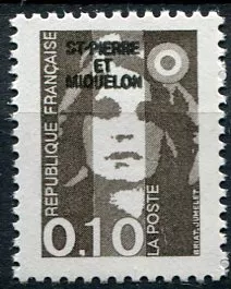(1990) MiNr. 589 ** - Saint Pierre a Miquelon - Marianne (přetisk)