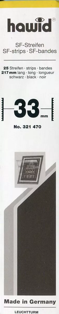 Hawidky, pásky 217 x 33 mm, 25 ks, černé