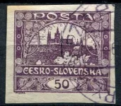(1918) čr. 15 - O - Československo - známka: Hradčany 50 h - tmavě fialová