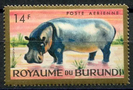 (1964) MiNr. 105 A ** - Burundi - Letecká známka - Hroch obojživelný (Hippopotamus amphibius)