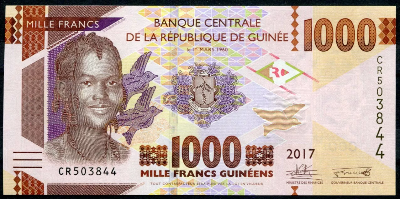 Guinea (P 48b) 1000 FRANCS (2017) - UNC