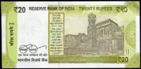 Indie (P 110m) - 20 RUPEES - písmeno A (2022) - UNC