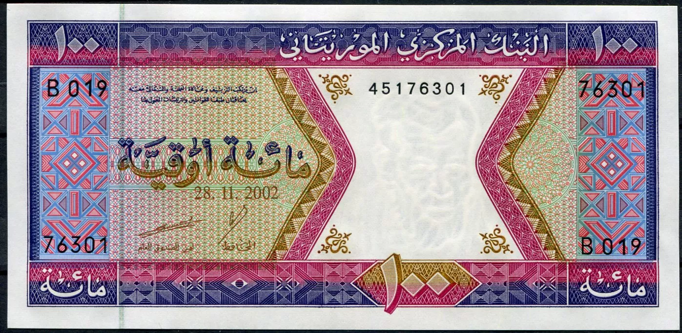 Mauretánie (P 4k) 100 Ouguiya (28.11.2002) - UNC
