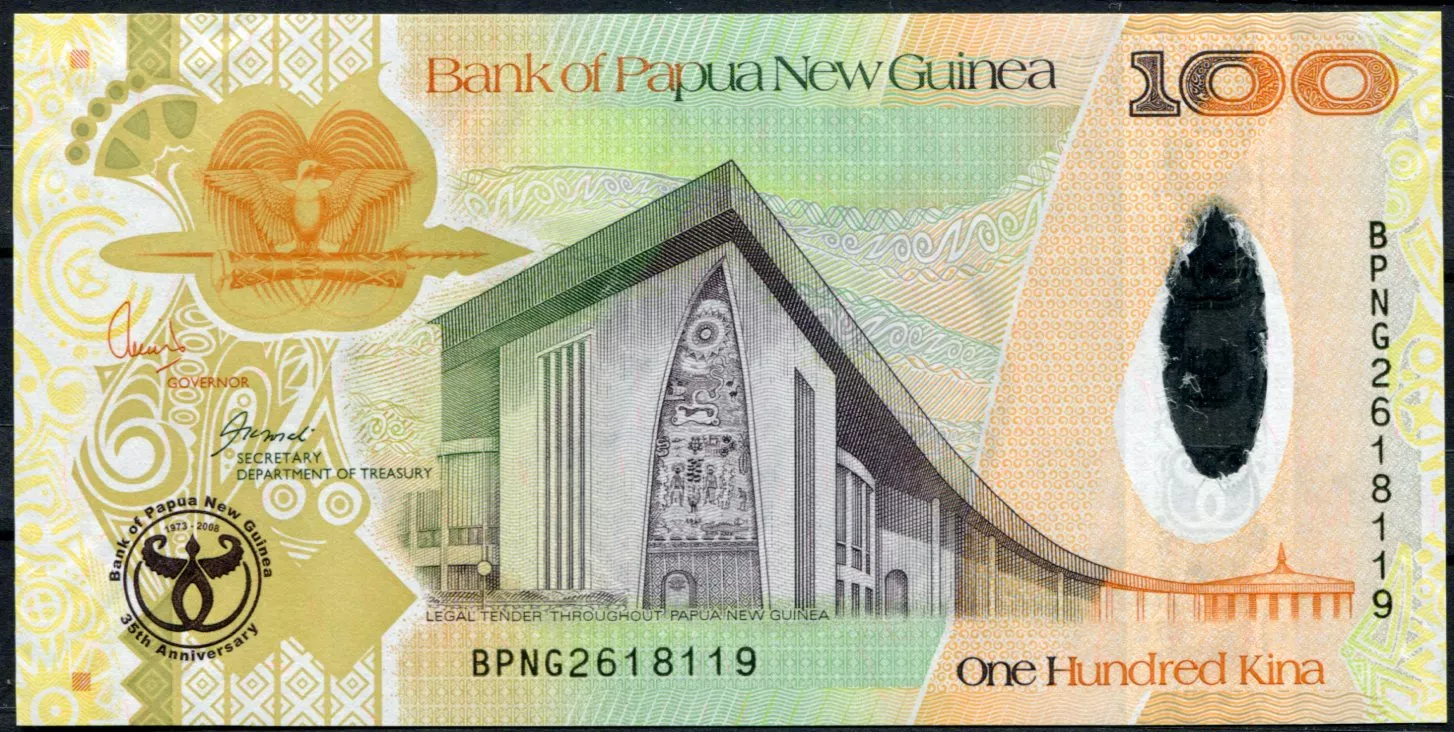 Papua Nová Guinea (P 37a) - 100 Kina (2008) - UNC - pamětní bankovka