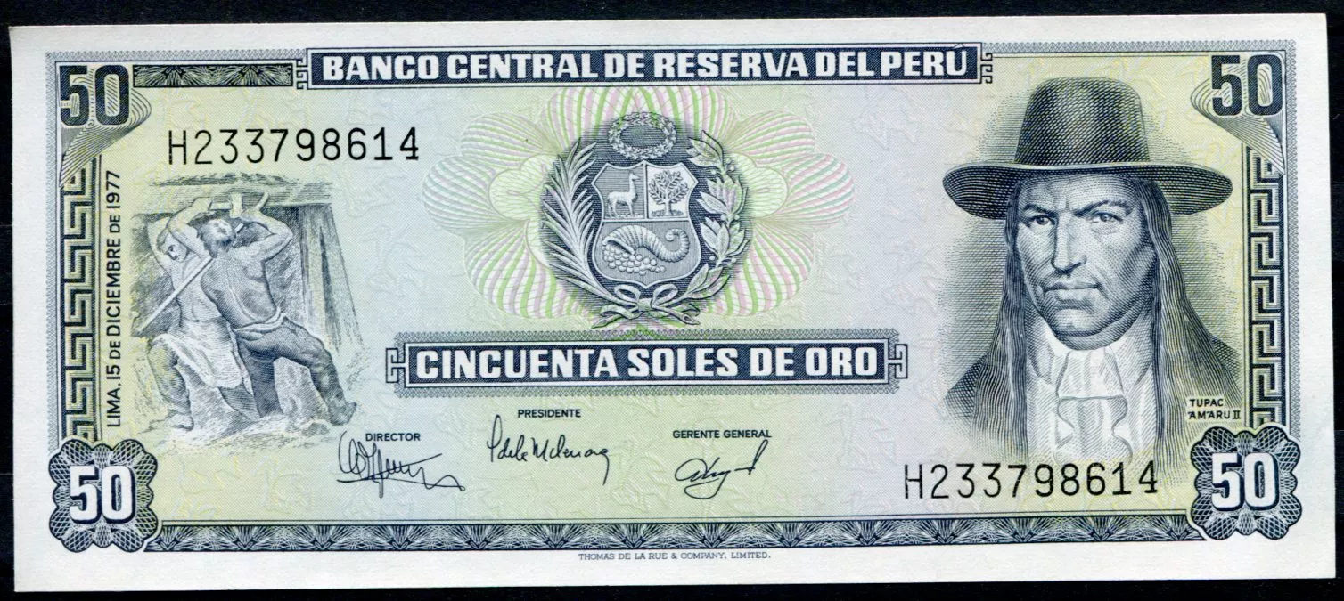 Peru (P 113a) 50 Soles de Oro (1977) - UNC