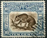 (1902) MiNr. 95 - O - Severní Borneo - Medvěd malajský (Helarctos malayanus)