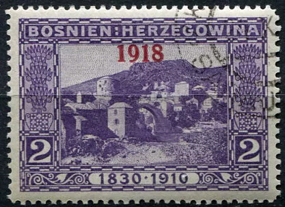 (1918) MiNr. 147 - O - Bosna a Hercegovina (Rakousko-Uhersko) - most v Mostaru - přetisk 1918