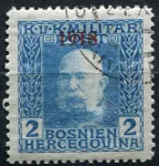 (1918) MiNr. 148 - O - Bosna a Hercegovina (Rakousko-Uhersko) - císař Franz Josef I. - přetisk 1918