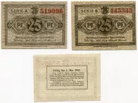 (1922) Mecklenburg-Schwerin - 25 Pfening (UNC) | A série, B série