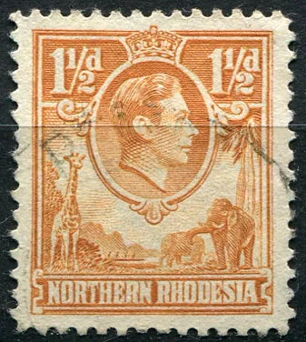 (1941) MiNr. 30 - O - Severní Rhodesie - Král Jiří VI. a zvířata