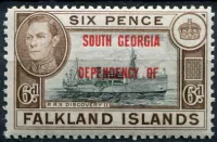 (1944) MiNr. B6 ** - Falklandy - South Georgia dependency - loď