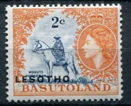 (1966) MiNr. 7 ** - Lesotho - jezdec na koni - přetisk