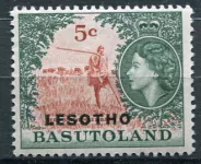 (1966) MiNr. 9 ** - Lesotho - lovec - přetisk