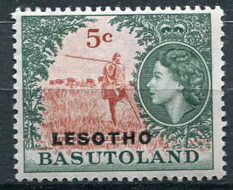 (1966) MiNr. 9 ** - Lesotho - lovec - přetisk