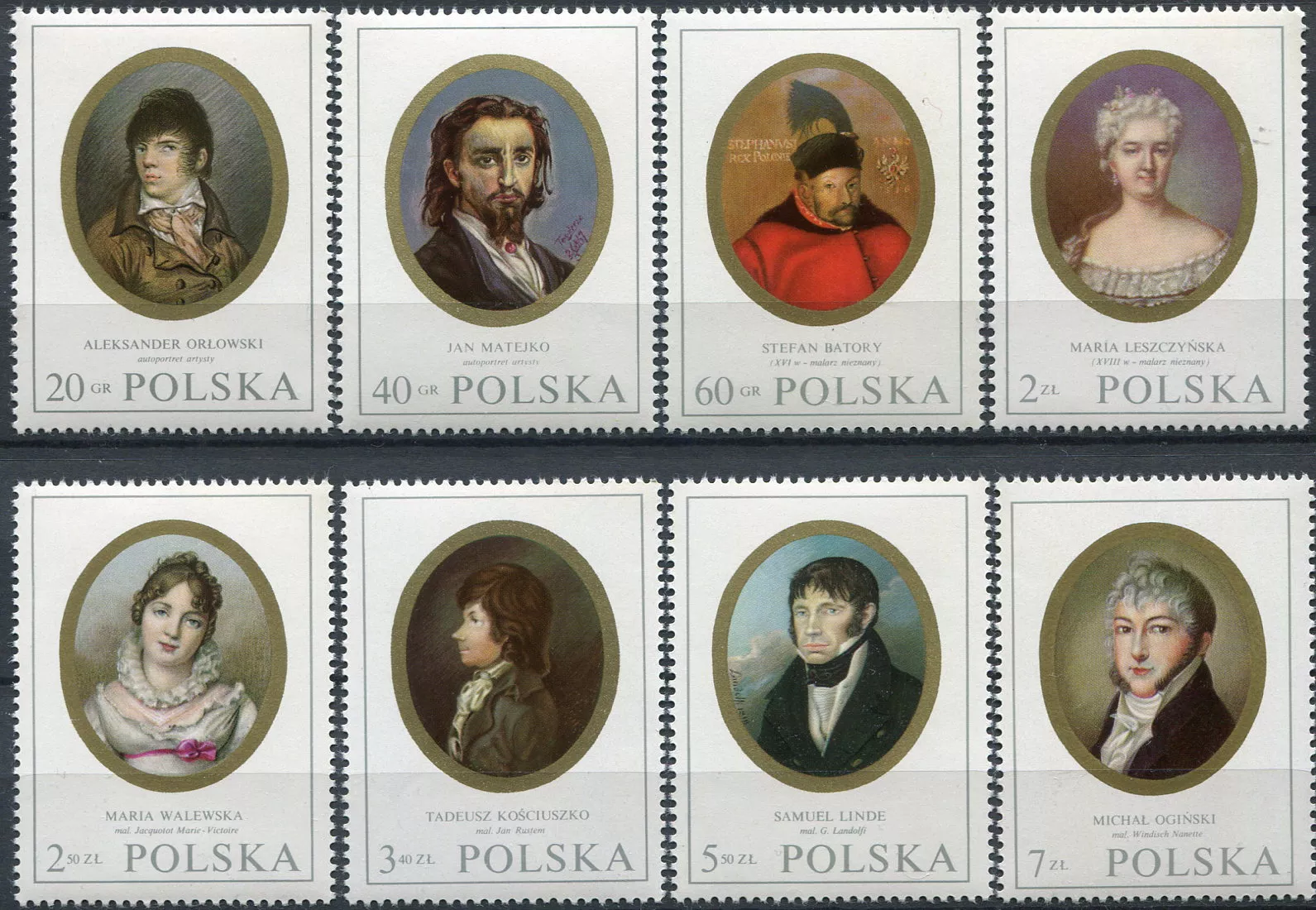 (1970) MiNr. 2017 - 2024 ** - Polsko - Slavné miniatury ve Waršavském muzeu