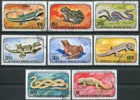 (1972) MiNr. 712 - 719 - O - Mongolsko - Obojživelníci a plazi