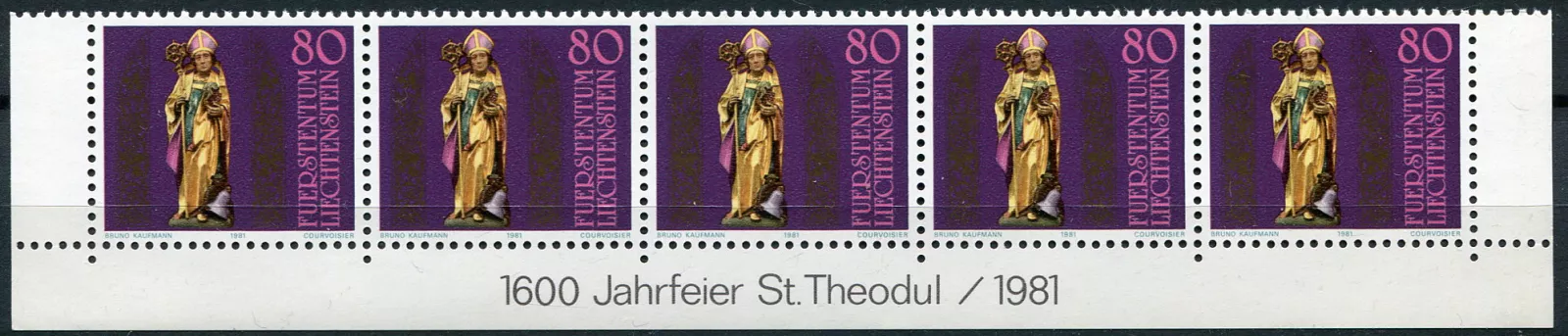 (1981) MiNr. 775 ** (5-pá) - Lichtenštejnsko - biskup Theodor (Theodule) (1981) MiNr. 775 ** (5-pá) - Lichtenštejnsko - biskup Theodor