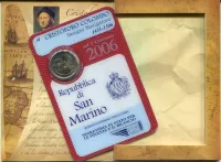 (2006) San Marino 2 € - Kryštov Kolumbus - mincovní karta