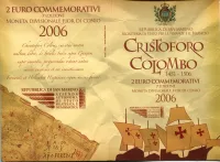 (2006) San Marino 2 € - Kryštov Kolumbus - mincovní karta