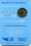 (2006) San Marino 2 € - Kryštov Kolumbus - mincovní karta