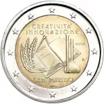 (2009) San Marino 2 € - Evropský rok kreativity a inovací - mincovní karta
