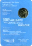 (2009) San Marino 2 € - Evropský rok kreativity a inovací - mincovní karta