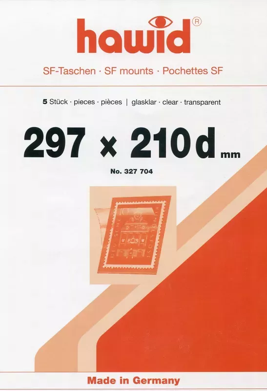Hawidky průhledné, 5 ks (d = dvojitý šev) - 297/210 mm Hawidky průhledné, 5 ks (d = dvojitý šev) - 297/210 mm