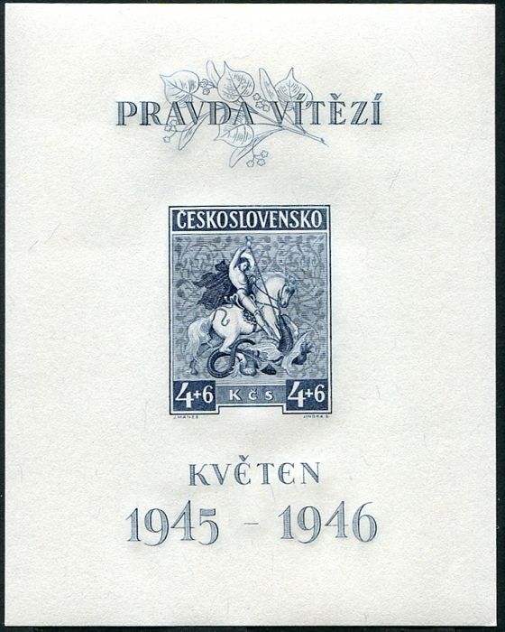 Českosloveská pošta (1946) A 435 - I. typ ** - Československo - 1. výročí Květnového povstání aršík (neurčená tisková deska)