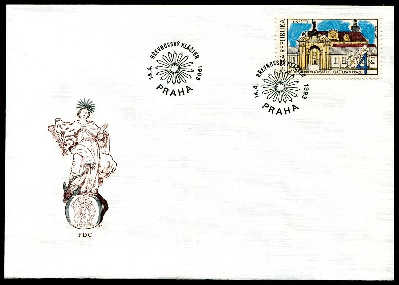 Česká pošta (1993) FDC 7 - Klášter Břevnov - UNESCO