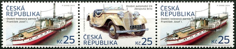Česká pošta (2014) č. 810 - 811 ** - Česká republika - 3-bl - Historické dopravní prostředky