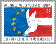 (2014) MiNr. 3145 ** - Rakousko - 20. výročí referenda přistoupení k EU
