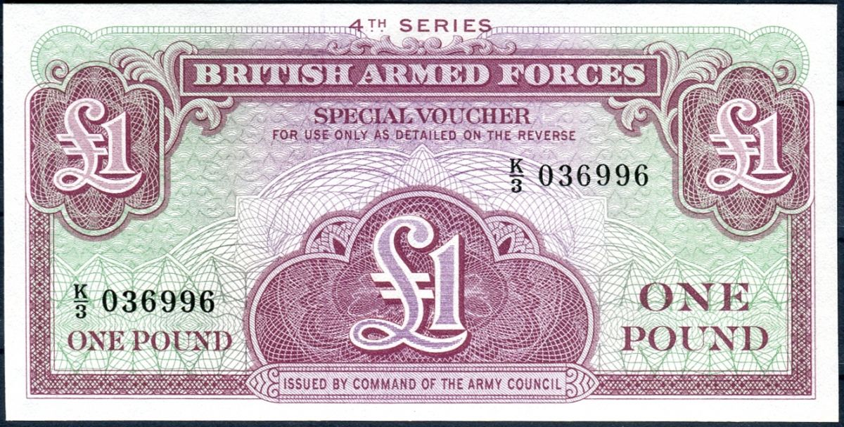Velká Británie - (PM36) armádní bankovka 1 Ł (1962) - UNC