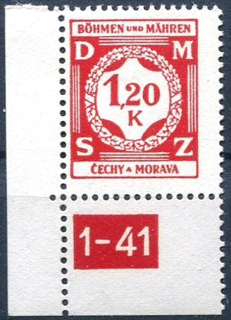 Protektorát Čechy a Morava (1941) č. SL 7 ** (1-41 L) - B. ü. M. - Služební známky