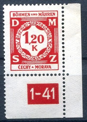 Protektorát Čechy a Morava (1941) č. SL 7 ** (1-41 P) - B. ü. M. - Služební známky