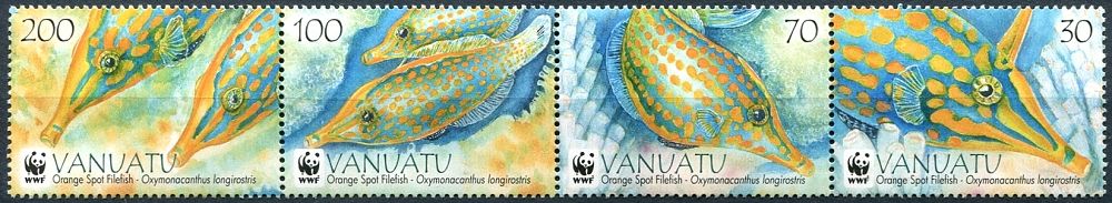 (2013) MiNr. 1496 - 1499 ** - Vanuatu - Orange Spotted Filefish