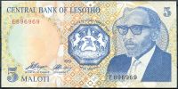 Lesotho - (P 10) 5 MALOTI (1989) - UNC